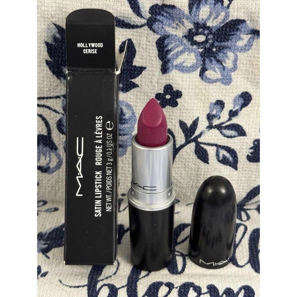 MAC Limited Edition Satin Lipstick Hollywood Cerise AA4 Full Sz NIB Discontinued